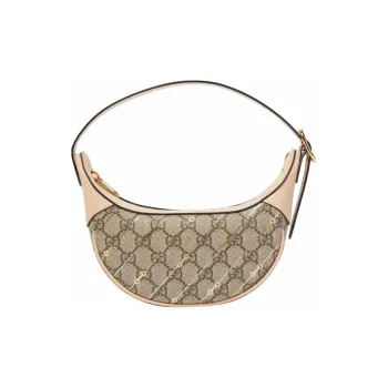 GUCCI Ophidia Canvas With Leather Finish Canvas Bag Handbag Shoulder Bag Women's Beige & Ebony