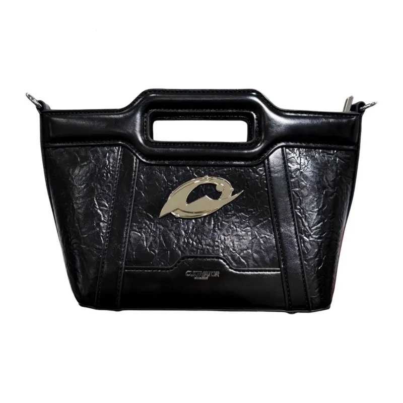 CULTIVATOR PU Handbag Shoulder Bag Crossbody Bag Small Size Women's Silver/Black-5
