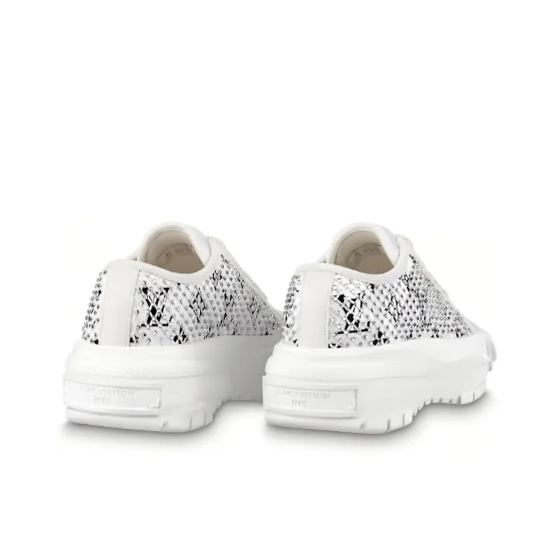 LOUIS VUITTON Lv Squad Sneakers 'White With Crystal Monogram' Women's-4