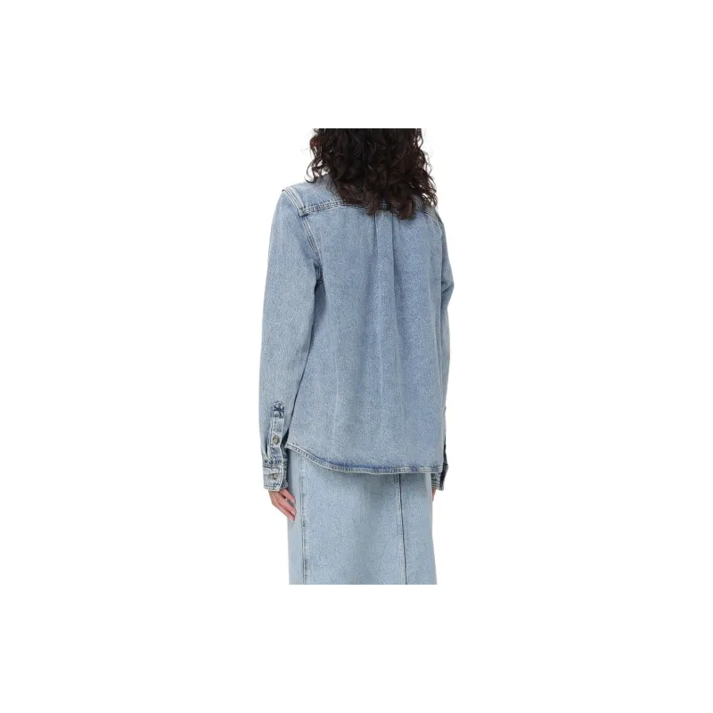 TOTEME Buttoned Long Sleeved Denim Shirt-1