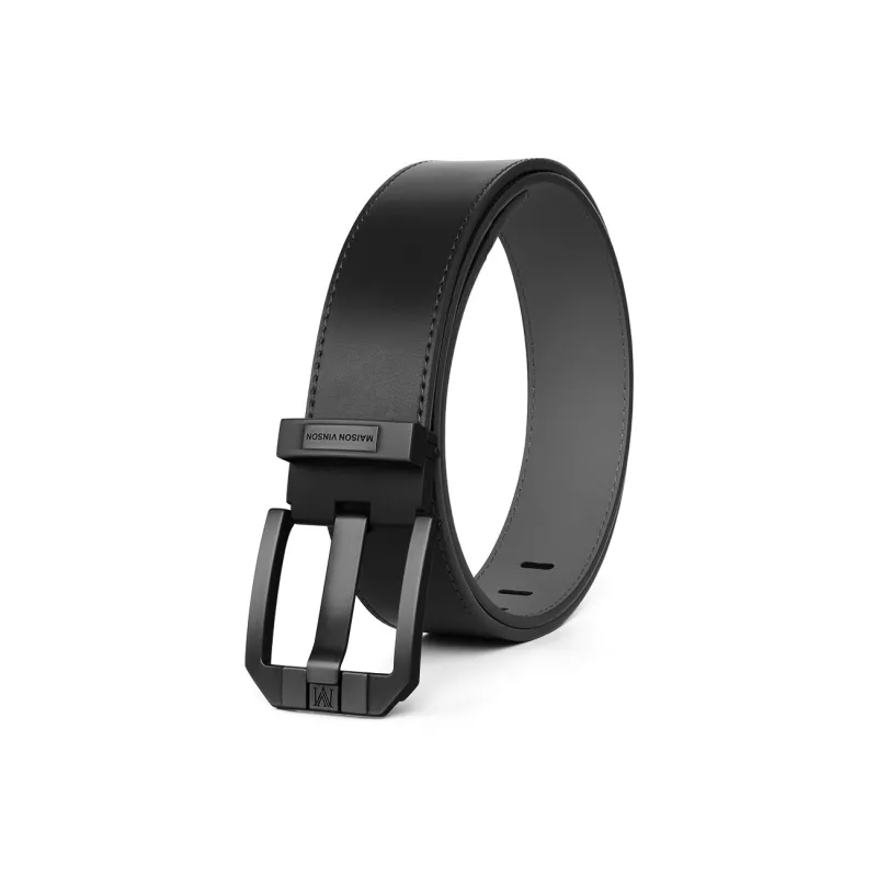 MAISON VINSON Trendy, Pin Buckle Business Cow Split Leather Belts Men's Width 4cm-6