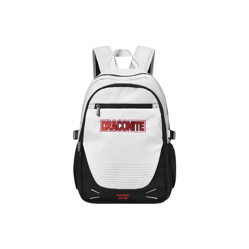 DRACONITE Polyester Student Backpack Regular Unisex White-0