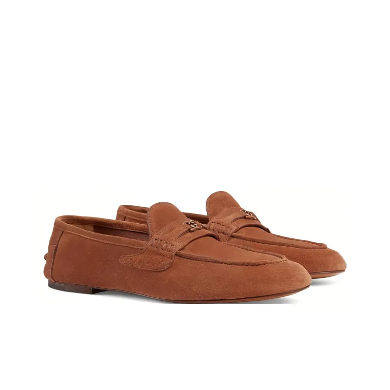 GUCCI Interlocking G Suede Loafers-2