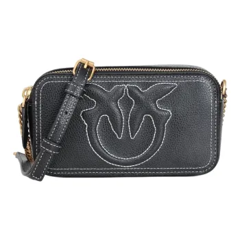 PINKO Calfskin Camera Bags Crossbody Bag Shoulder Bag Women's Black