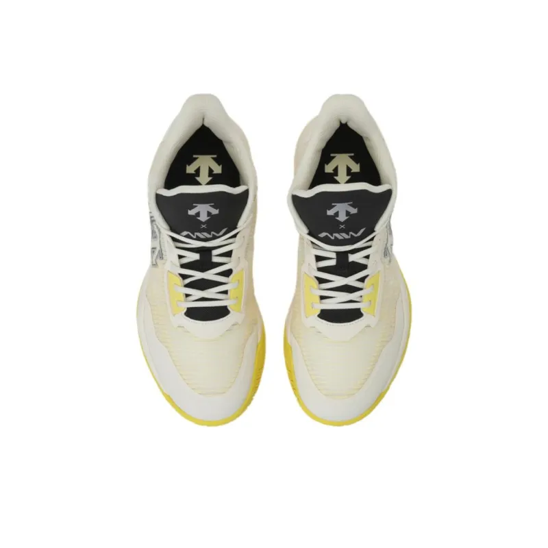 Master Wook x DESCENTE Cushioned Slip Resistant Low Top Basketball Shoes Men's Beige Yellow-3