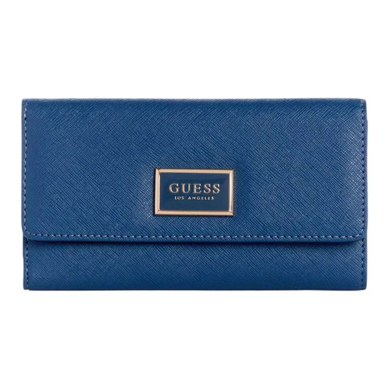 GUESS Saffiano Artificial Leather Handheld Wallet Unisex Blue-0