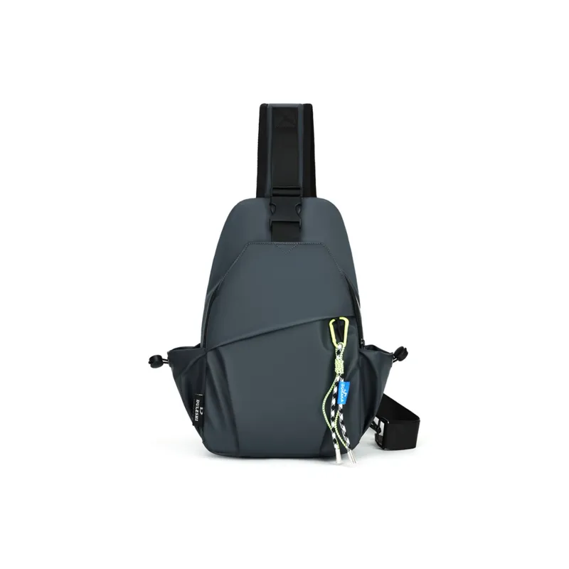 TAKI Water Resistant Membrana Dermalis Material Crossbody One Shoulder Sling Bags Regular Unisex Black/Blue/Gray-10