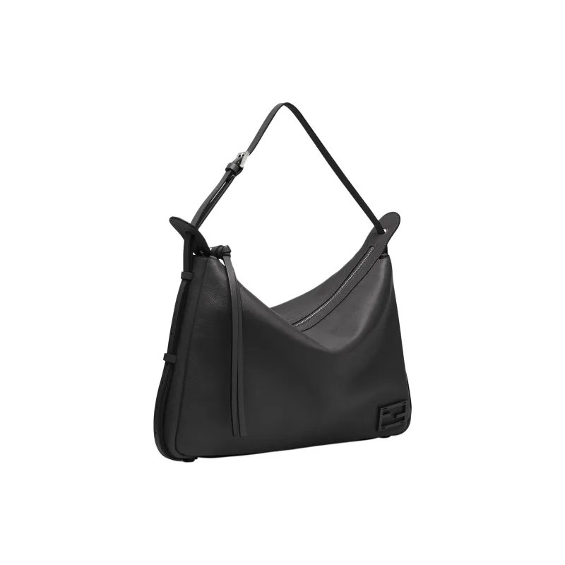 FENDI Calfskin Handbag, Shoulder Bag Large Size Women's Black-1