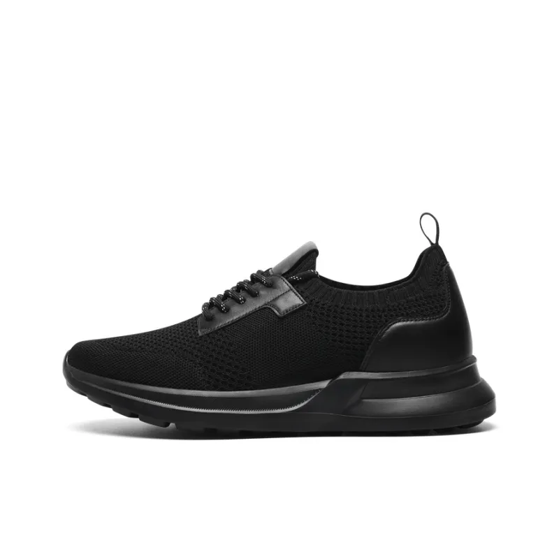 He Jinchang Low Top Casual Shoes Men's Jet Black Feather-0