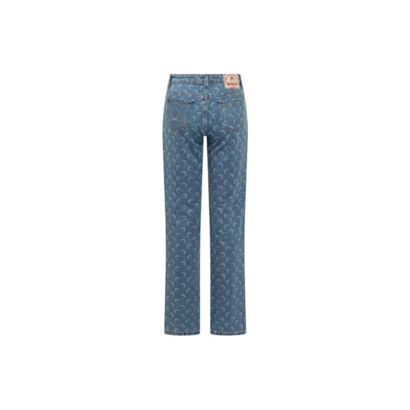 Marine Serre Moon Jacquard Loose-Fit Jeans-1