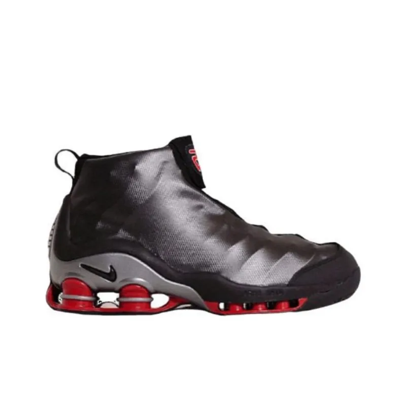 Nike Cushioned Slip Resistant Mid Top Running Shoes Men's Black Red-1