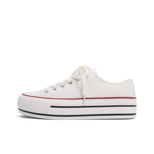 DEERWAY Canvas Shoes Women's Low-Top White