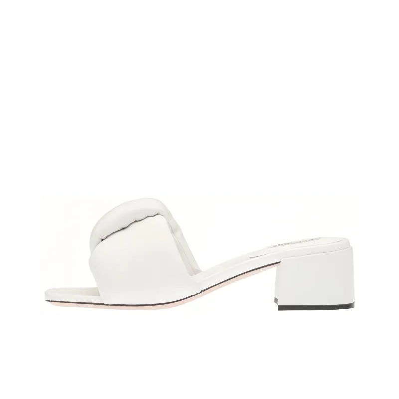MIU MIU Abrasion Resistant Slide Slippers Women's White-0