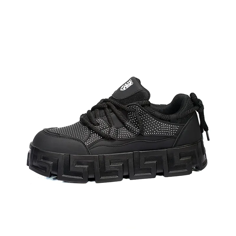 Meiretu Slip Resistant Coverage With Height Increase Low Top Skateboard Shoes Men's-1