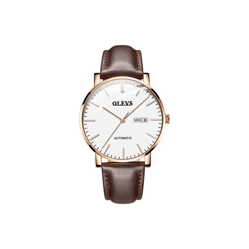 OLEVS Minimalist Series Mechanical Movement Watch Men's Watches White Dial-0