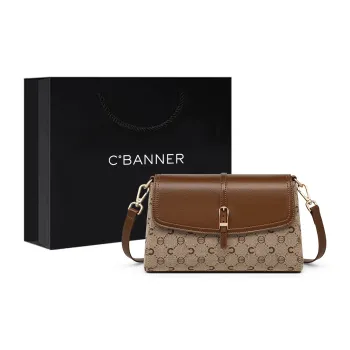 C°BANNER Fabric, Synthetic Leather Crossbody Bag, Shoulder Bag Trumpets Women's Khaki