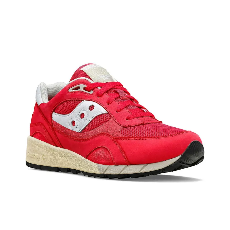 Saucony Shadow 6000 Slip Resistant Low Top Casual Running Shoes Unisex Red-2