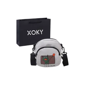 XOKY Canvas Crossbody Bag Small Size Unisex White/Yellow/Black