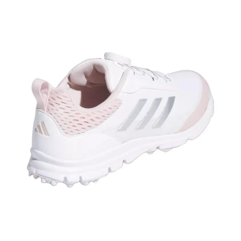 Adidas Cushioning Slip Resistant Low Top Golf Shoes Women's White Pink-3