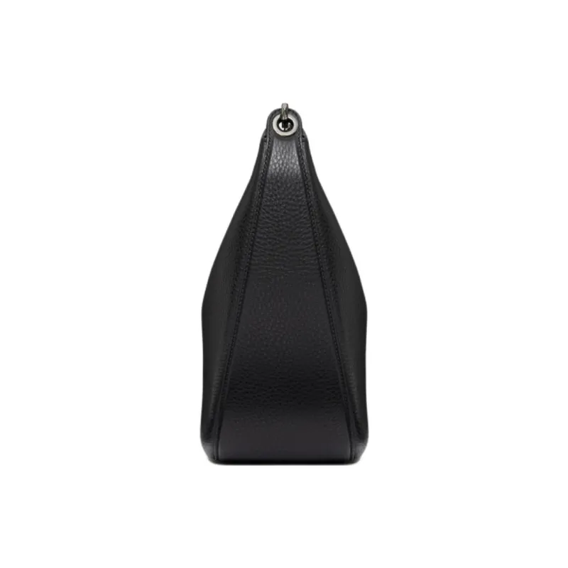 Valentino Vlogo Moon Grain Cow Leather Shoulder Bag Crossbody Bag Handbag Medium Size Men's Black-1