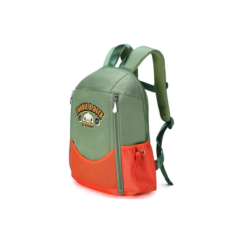B.Duck Polyester Backpack Regular Women's Beige Coffee/Green Orange-5