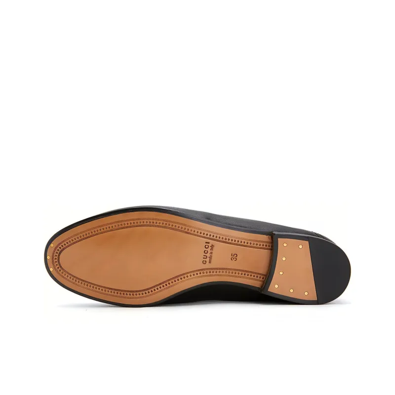 GUCCI Women's Leather Horsebit Loafer 'Black' Women's-5