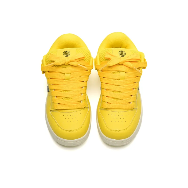 OAOQ Slip Resistant Cushioning Height Increasing Low Top Skateboard Shoes Unisex Yellow Black Box-5