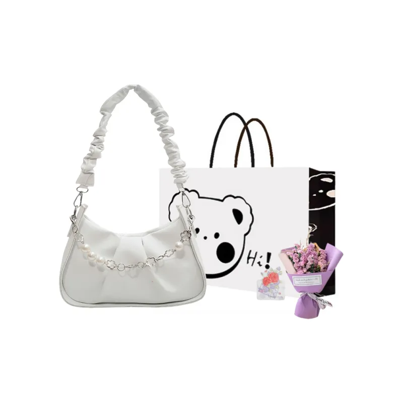 NX DOUGHNUT PU Shoulder Bag Regular Women's White/Black/Light Yellow-13