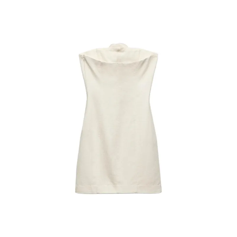 ZARA Sleeveless Dress Women's Beige-1