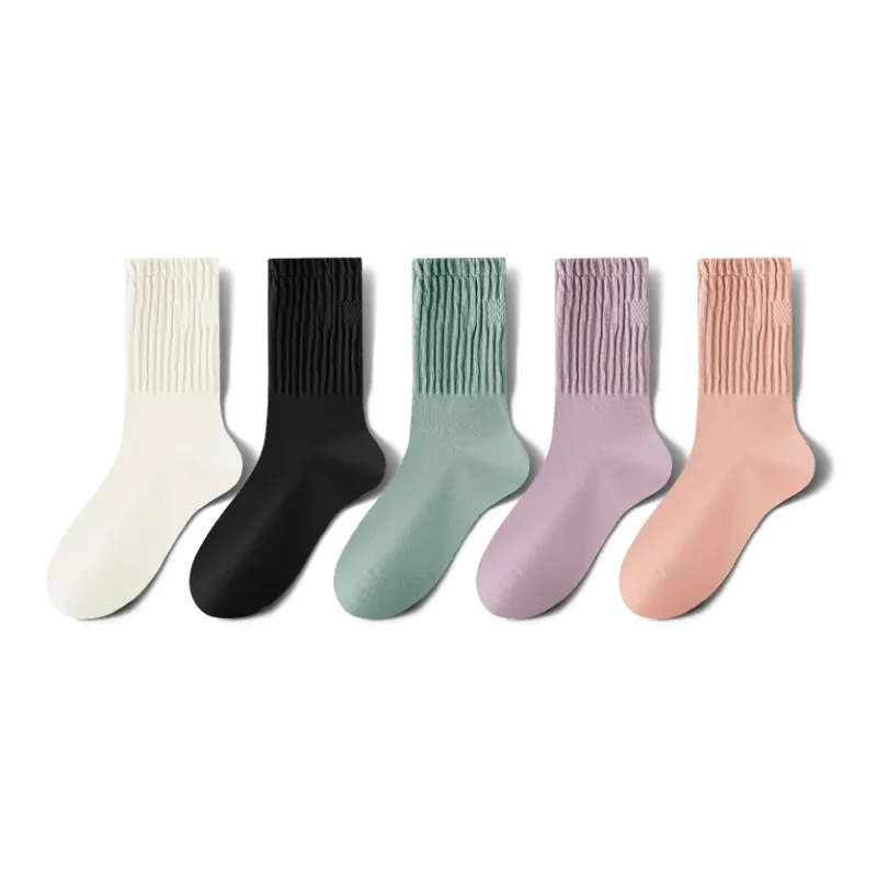 MIIOW Mid Calf Socks Women's 5 Pack-4