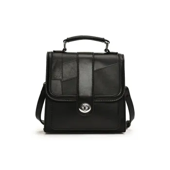 DALO PU Backpack Women's Black/Silver/White/Pink