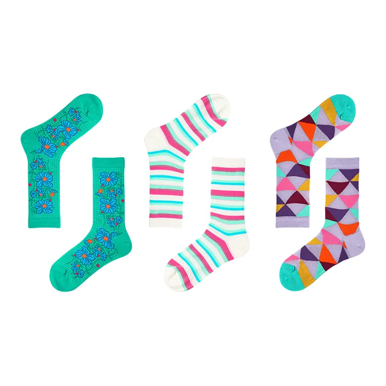 Vine Color Mid Calf Socks Women's 3 Pack-15