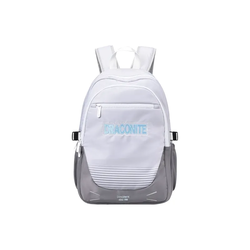 DRACONITE Polyester Students Backpack Regular Unisex Gray White-0