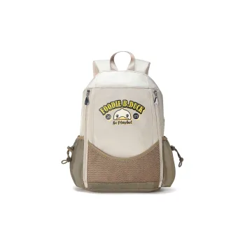B.Duck Polyester Backpack Regular Women's Beige Coffee/Green Orange