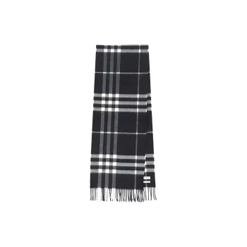 Burberry Checked Fringed-Edge Scarf