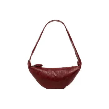 Lemaire Croissant Series Coated Cotton Crossbody Bag Shoulder Bag Medium Size Unisex Brick Red