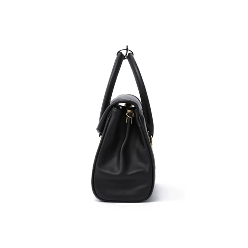 FION Top Grain Cow Leather One Shoulder Handbag Women's Brown-6