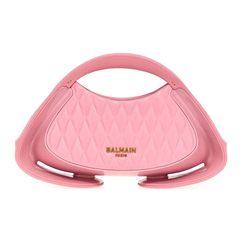 BALMAIN Polyurethane Shoulder Bag Crossbody Bag Handbag Women's Pink-0