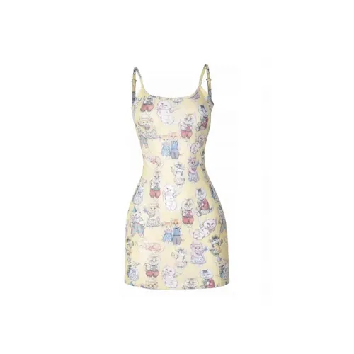 JOSR Slip Dresses Women's Yellow