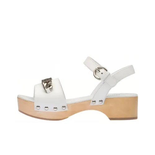 MIU MIU Zuecos Strap Sandals Women's White