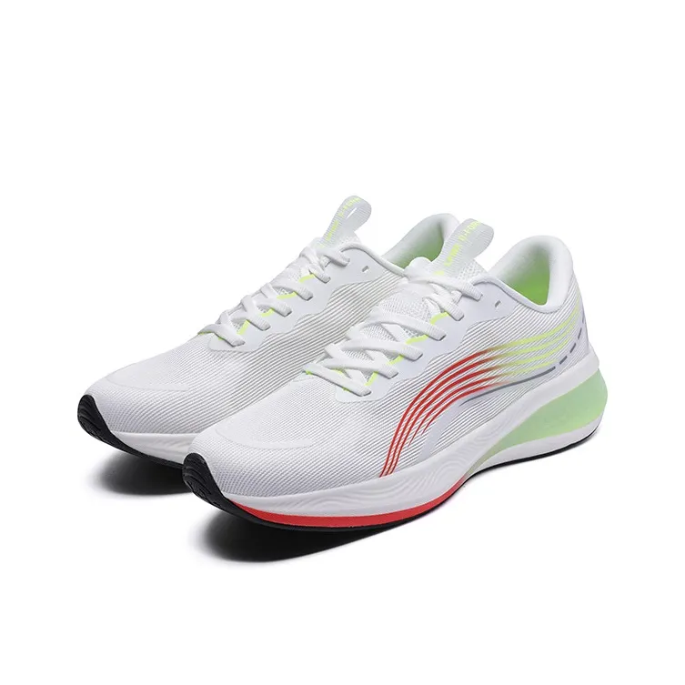 LPMX Cushioning Breathable Low Top Carbon Plate Running Shoes Men's White Magenta-2