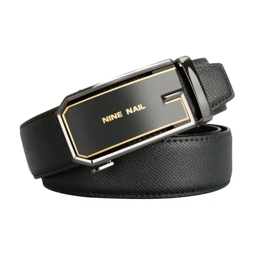 NINE NAIL Nine-Section Stud Classic Youth Cow Leather Leather Belts Men's Width: 3.5cm