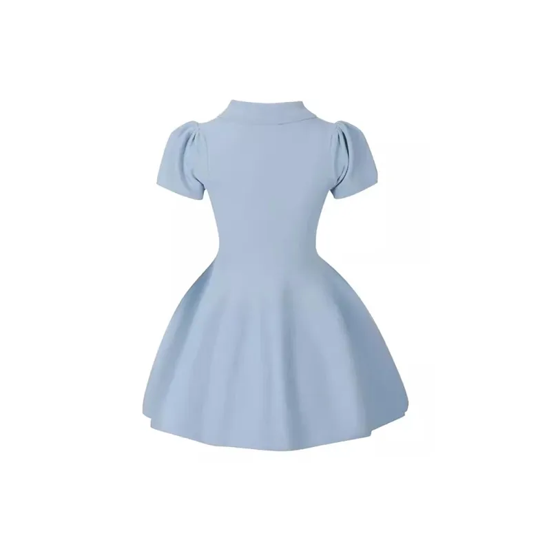 JOSR Short Sleeved Dresses Women's Blue-1