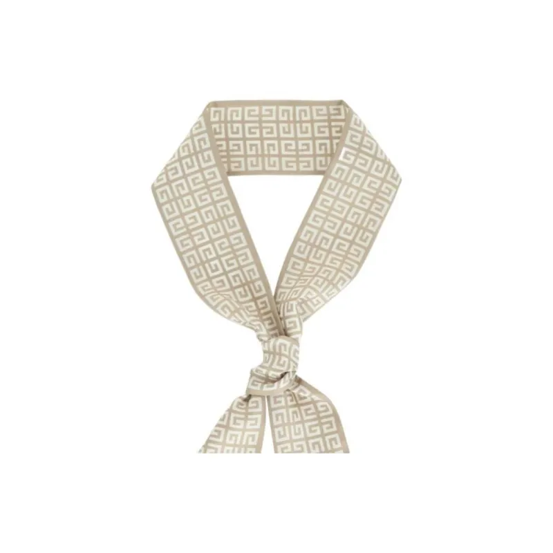 GIVENCHY Silk Scarves Women's Beige-1