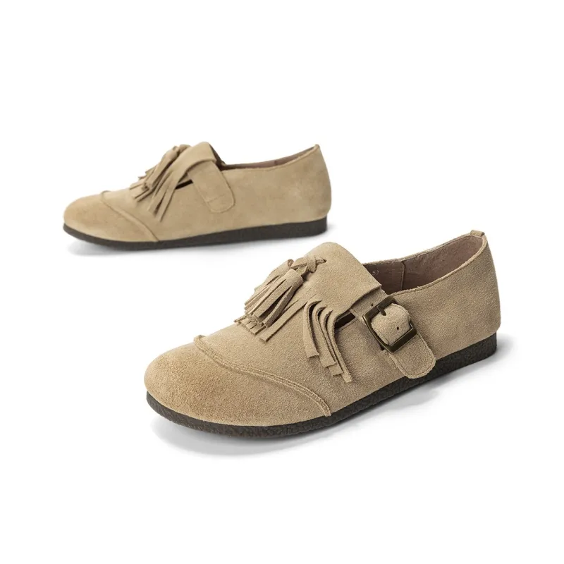 Q.VONTON Loafers Women's Coffee/Apricot-5