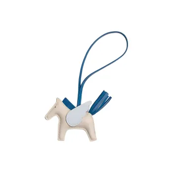 HERMES Calfskin Pendants Unisex Beige