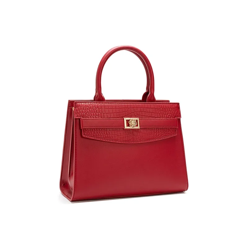 Vigno Synthetic Leather Handbag Medium Size Women's Red-1
