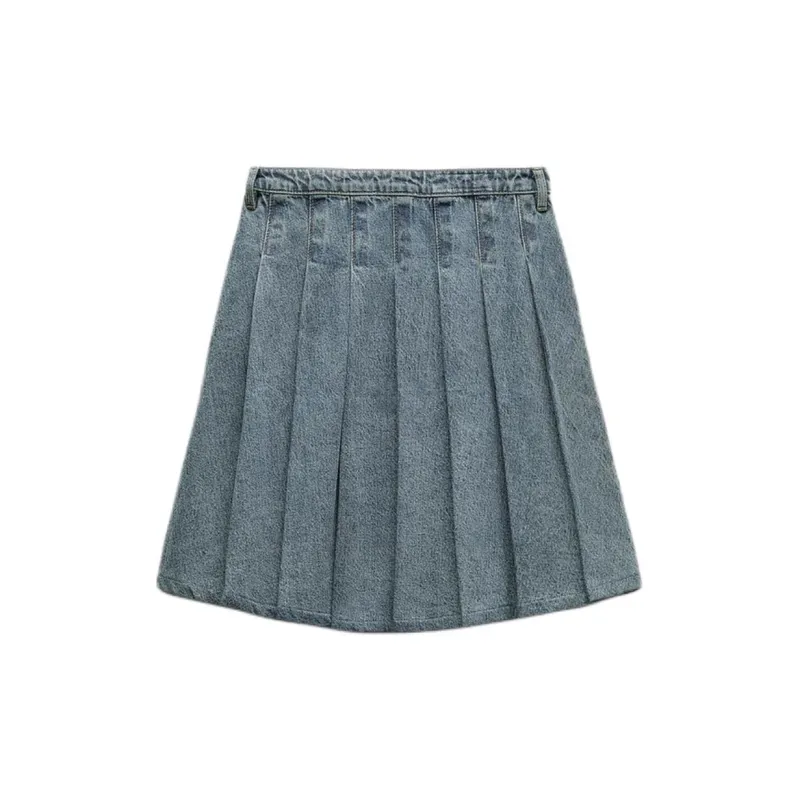 ZARA Denim Short Skirts Women's Blue-1
