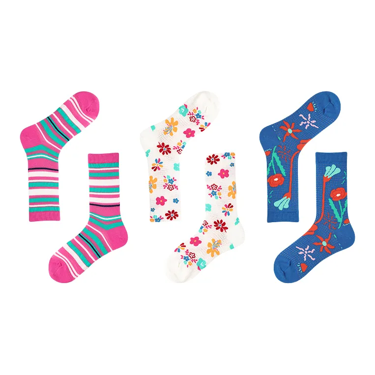 Vine Color Mid Calf Socks Women's 3 Pack-3