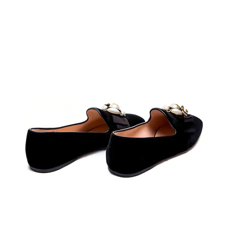 GUCCI Velvet Ballet Flat With Bee-3
